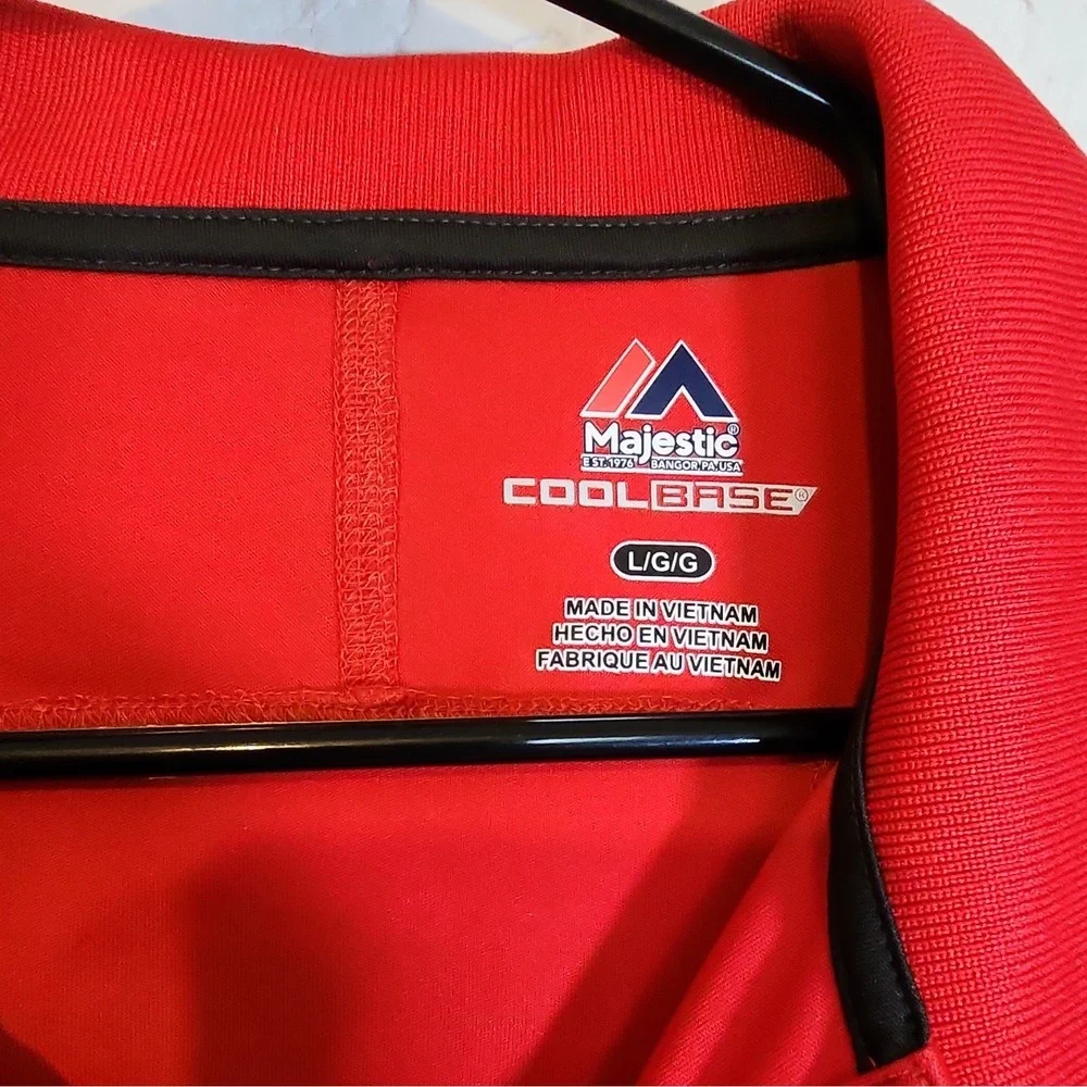 Majestic CoolBase Tampa Bay Buccaneers NFL Polo Shirt Red/Black Size L